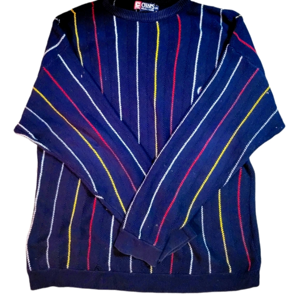 Chaps Ralph Lauren, XXL, navy blue multi color stripe